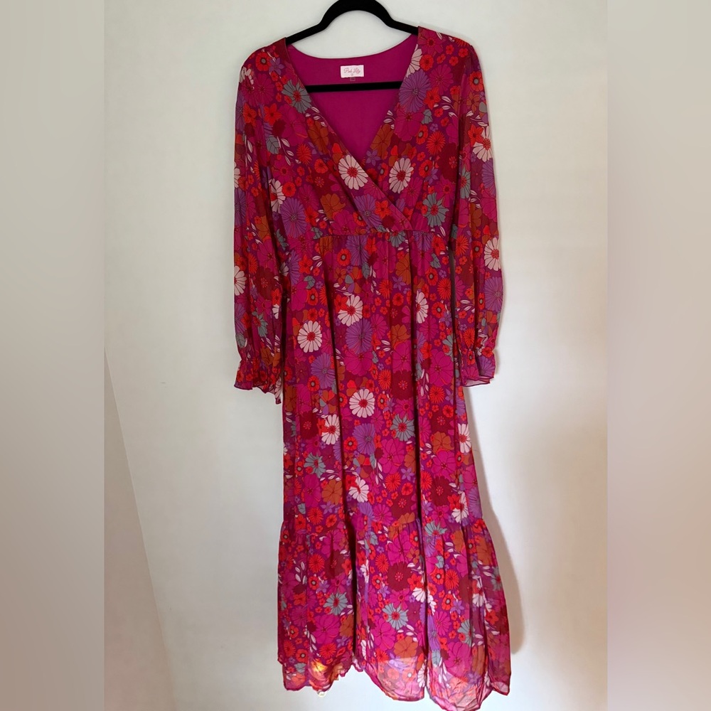 Pink Lily Long Sleeve Maxi Dress